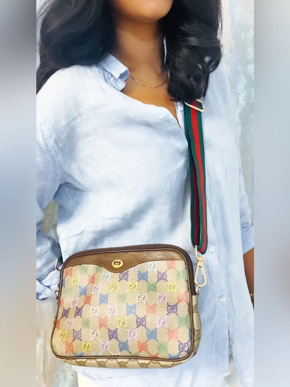 Authentic Gucci Guccissima Clutch as Crossbody ❤️💚 - Picture 13 of 14